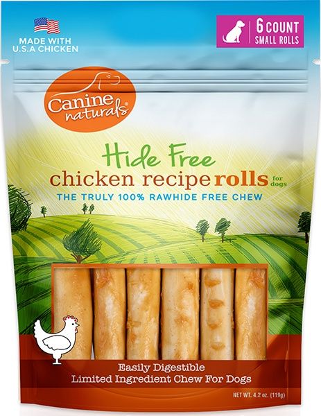 Canine Naturals Dog Small Rolls 6pk, Flavor: Chicken