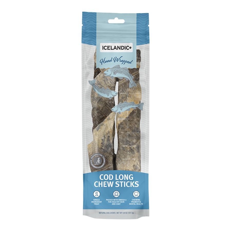 Icelandic Dog Cod Chew Sticks, Size: 10''