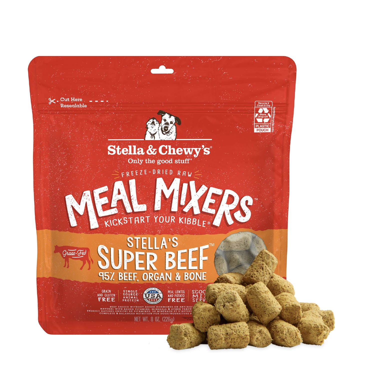 Stella &amp; Chewy's Dog Freeze-Dried Meal Mixers Beef, Size: 3.5oz