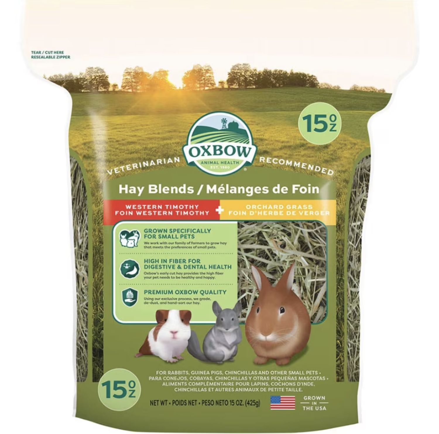 Oxbow Hay Blends Western Timothy &amp; Orchard Hay, Size: 15oz