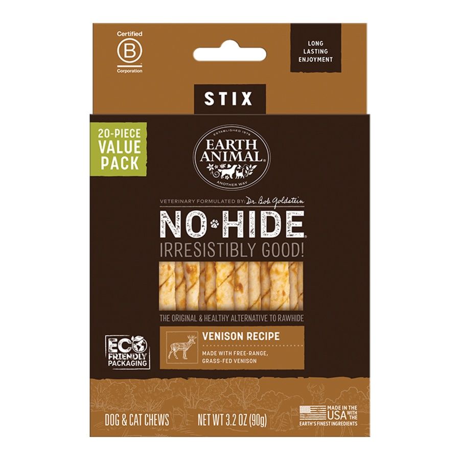 Earth Animal Dog No-Hide Value Pack Venison, Size: Stix 20pk