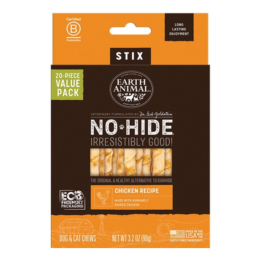 Earth Animal Dog No-Hide Value Pack Chicken, Size: Stix 20pk