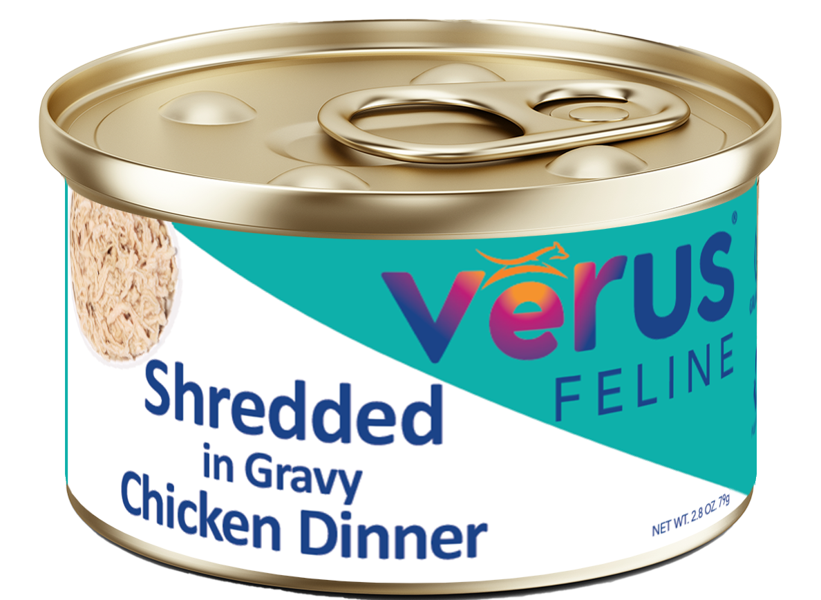 Verus Cat Shredded Chicken in Gravy, Size: Single 2.8oz