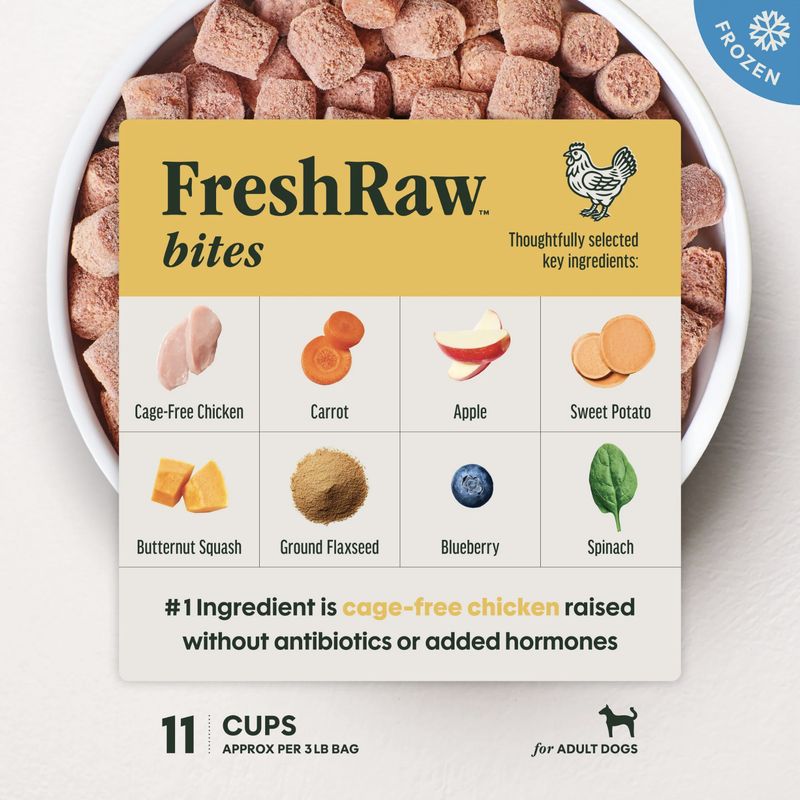 Instinct Dog Frozen FreshRaw Bites Cage-Free Chicken 3lb