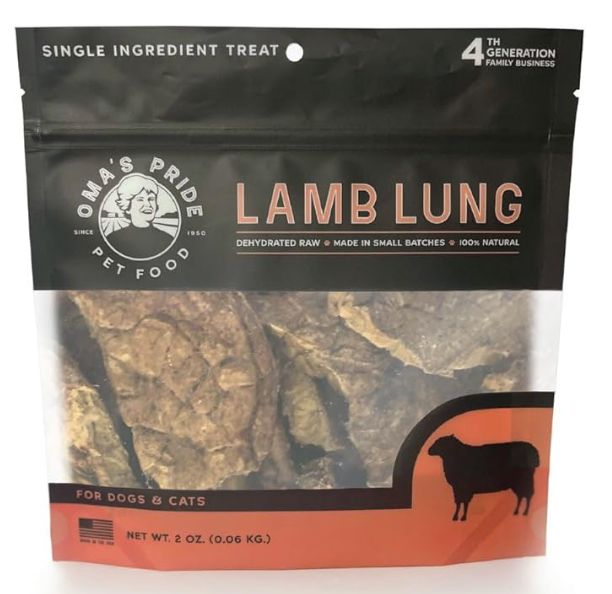 Oma's Pride Dog &amp; Cat Dehydrated Lamb Lung 2oz