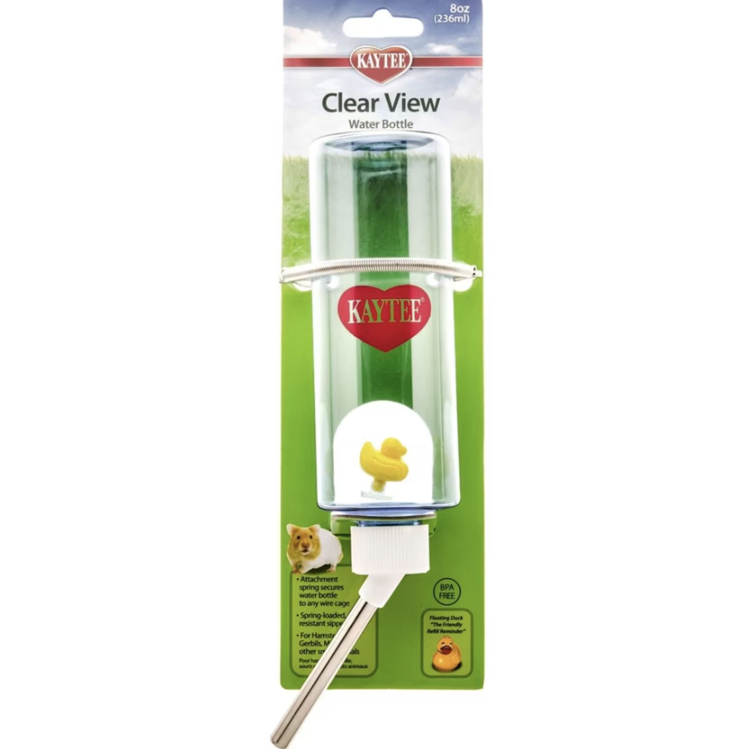 Kaytee Clear View Plastic Water Bottle, Size: 8oz