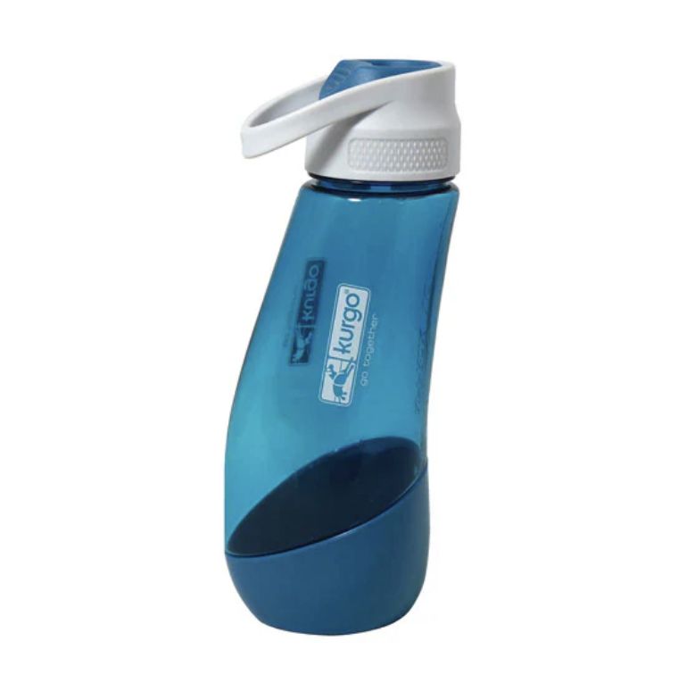 Kurgo Gourd Water Bottle 24oz &amp; Bowl 8oz, Color: Blue