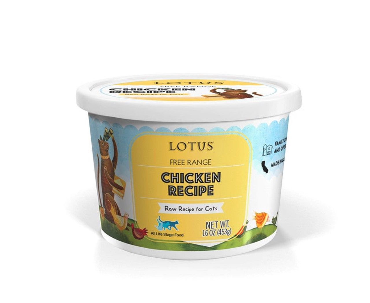 Lotus Cat Frozen Raw Chicken, Size: 16oz