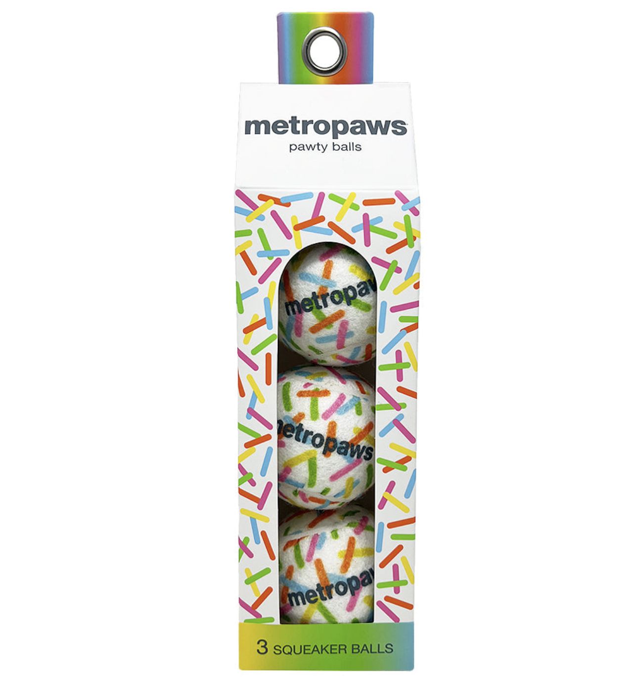 Metro Paws Squeaker Pawty Tennis Balls 3ct, Size: Regular
