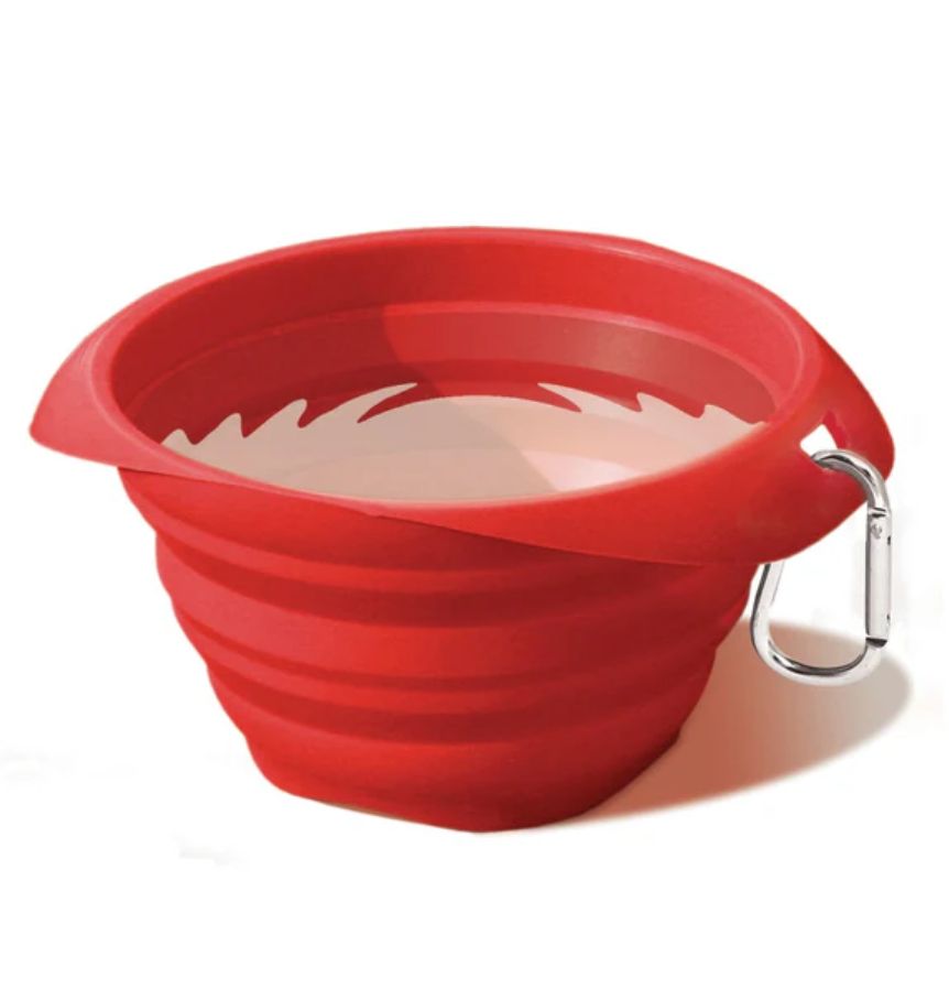 Kurgo Travel Collaps-a-Bowl, Color: Red