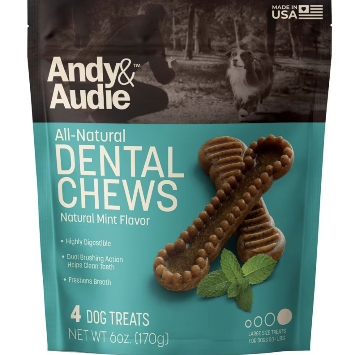 Andy &amp; Audie Dog Dental Chews, Size: L