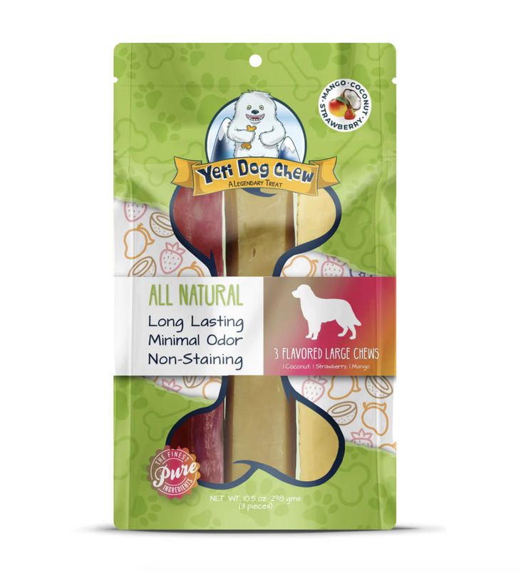 Yeti Dog Chew Yak Cheese Flavored Variety Large 3 Pack