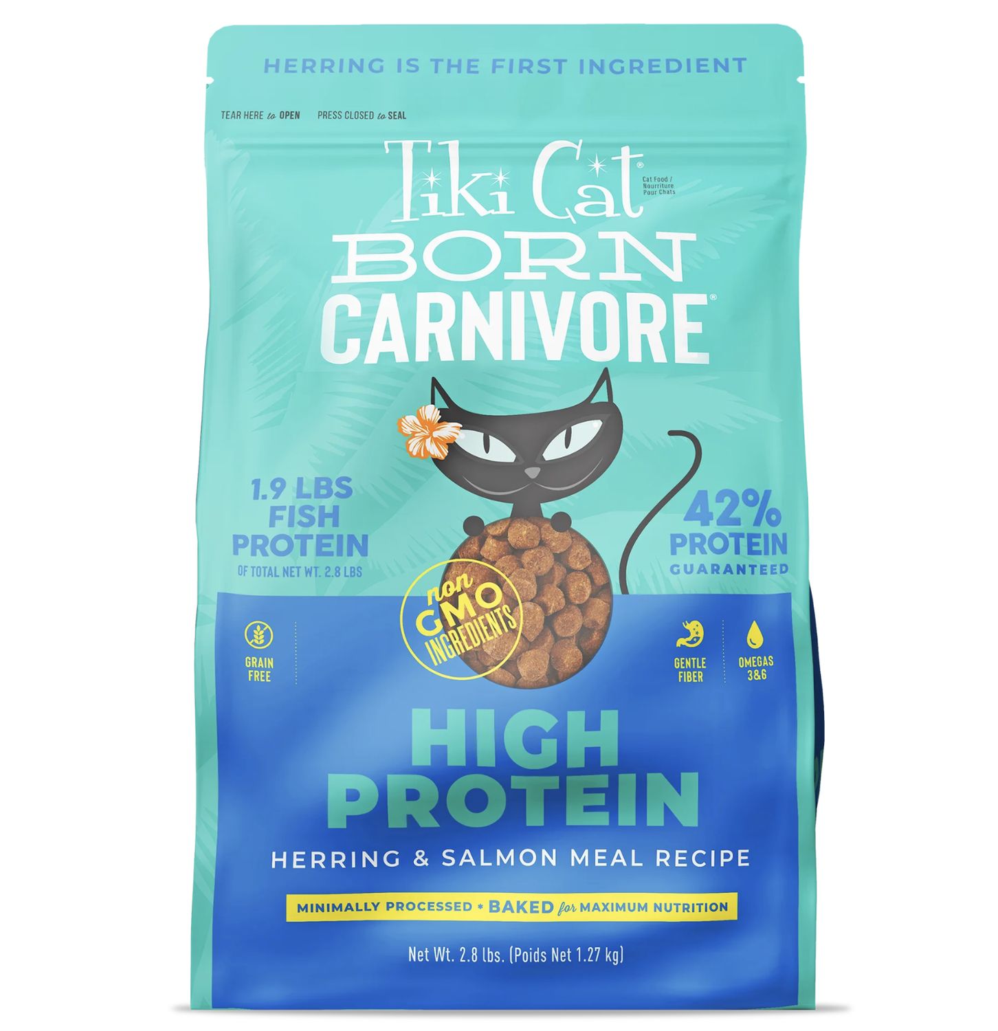 Tiki Cat Born Carnivore High Protein Herring &amp; Salmon Meal 2.8lb
