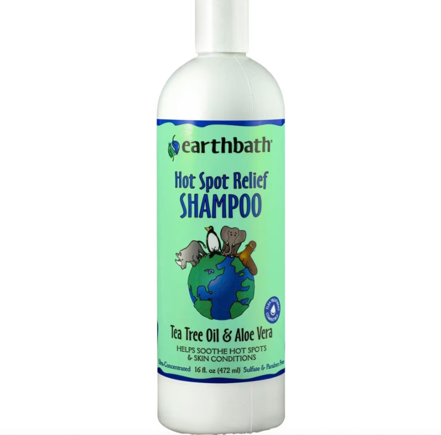 Earthbath Hot Spot Relief Pet Shampoo Tea Tree &amp; Aloe 16oz