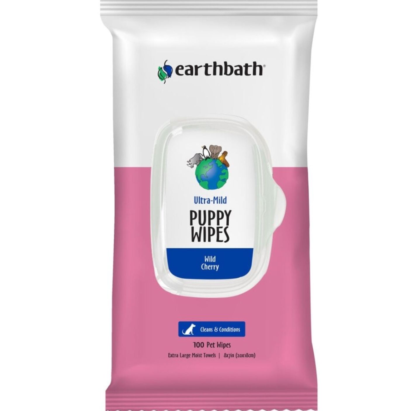 Earthbath Puppy Ultra Mild Wipes Wild Cherry 100ct