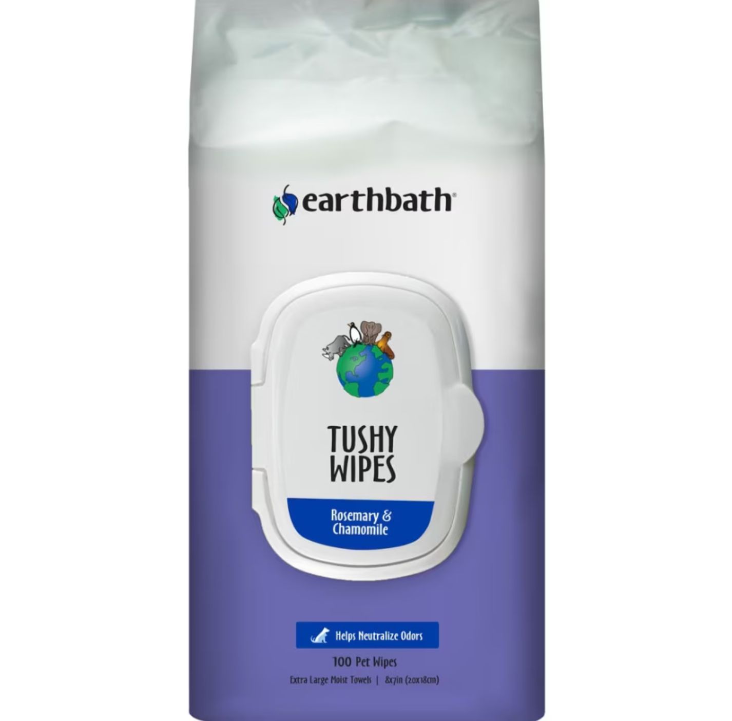 Earthbath Tushy Wipes Rosemary &amp; Chamomile 100ct