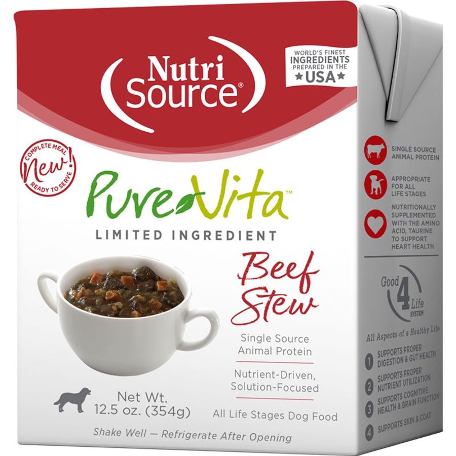 NutriSource Dog Pure Vita Beef Stew, Size: 12.5oz