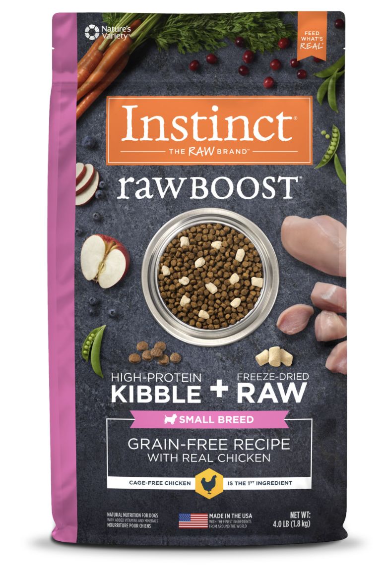 Instinct Dog Raw Boost Grain Free Small Breed Chicken, Size: 4lb