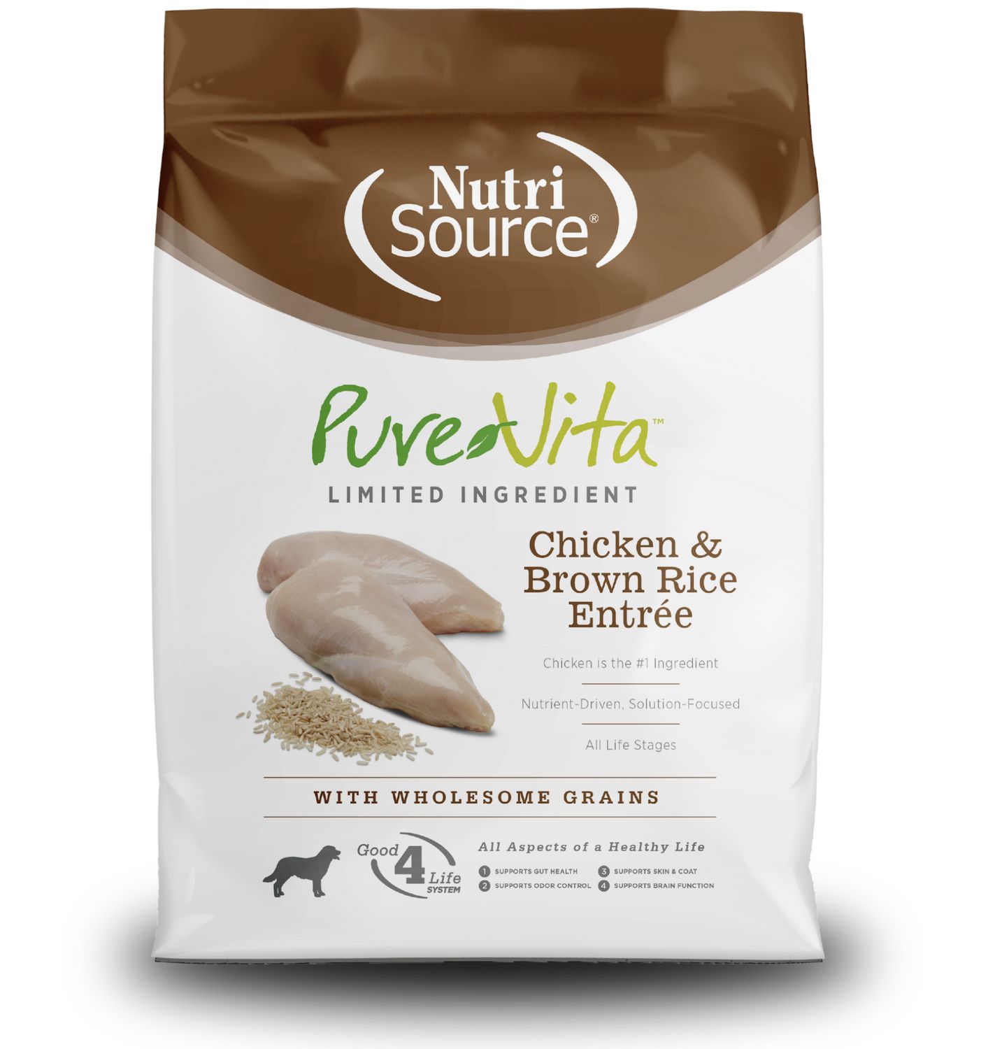 PureVita Dog Chicken &amp; Brown Rice Entrée, Size: 4lb
