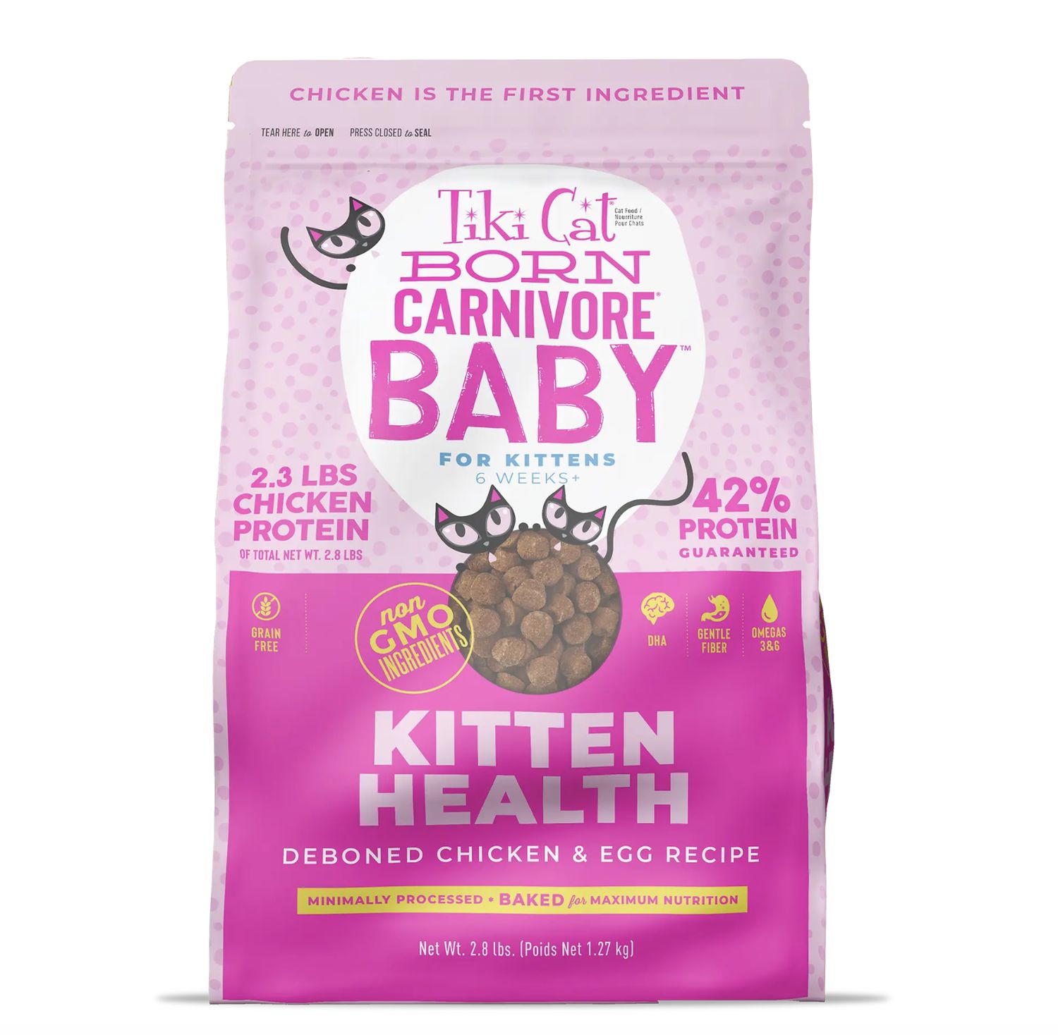 Tiki Cat Born Carnivore Baby Kitten Health Chicken &amp; Egg 2.8lb
