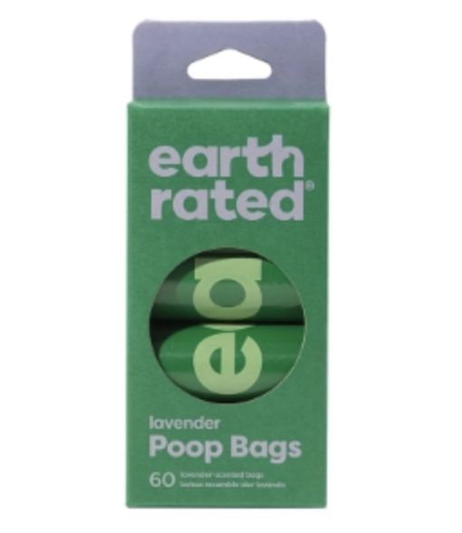 Earth Rated Dog Poop Bag 4 Roll 60 Count, Flavor: Lavender