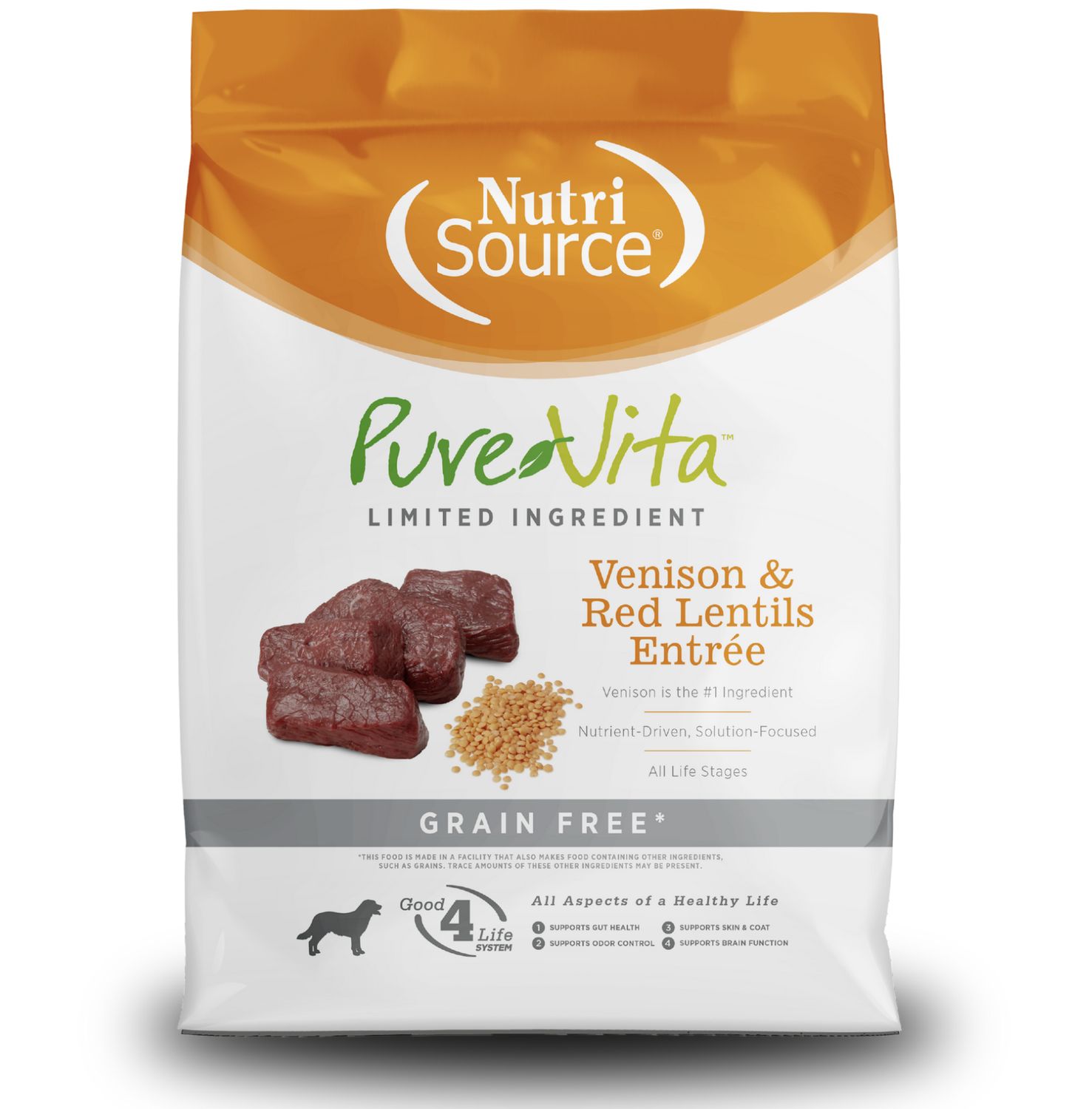 PureVita Dog Grain Free Venison &amp; Red Lentils Entrée, Size: 4lb
