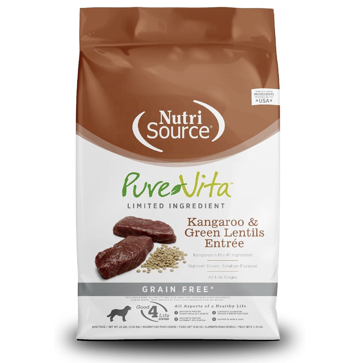 PureVita Dog Grain Free Kangaroo &amp; Green Lentils Entrée, Size: 4lb