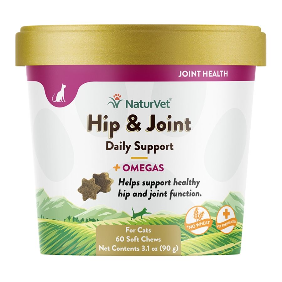 NaturVet Cat Hip &amp; Joint Plus Omegas Chew 60ct