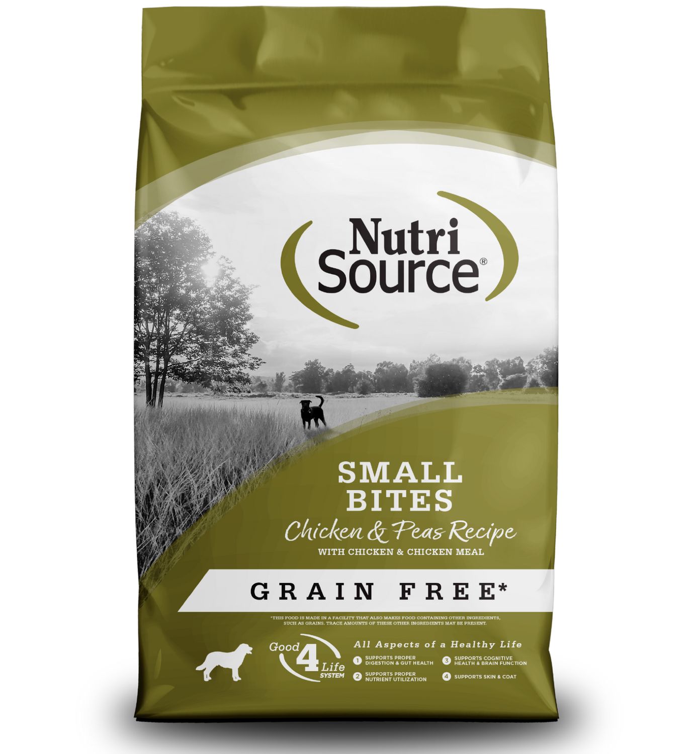 NutriSource Dog Grain Free Chicken &amp; Peas Small Bites, Size: 12lb