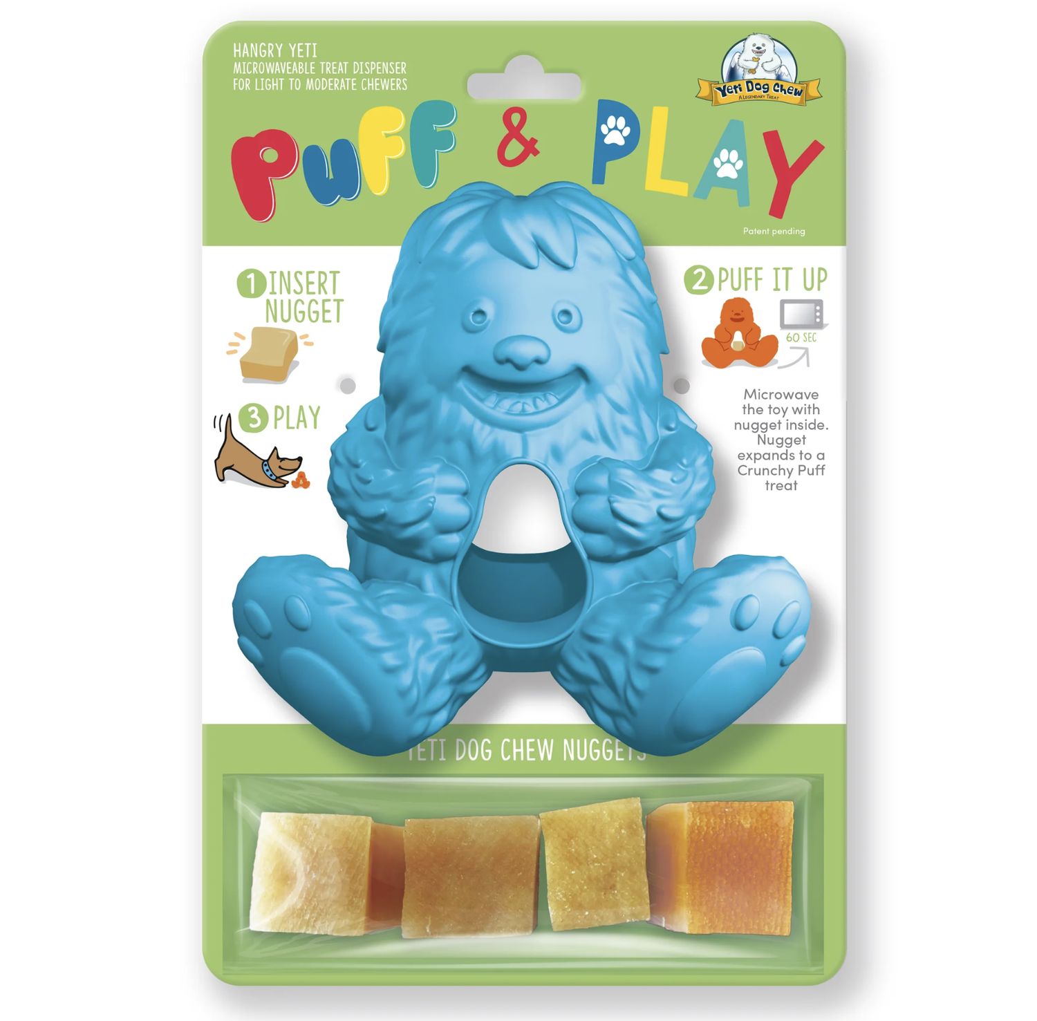 Yeti Dog Chew Puff &amp; Play Yeti Toy, Color: Blue