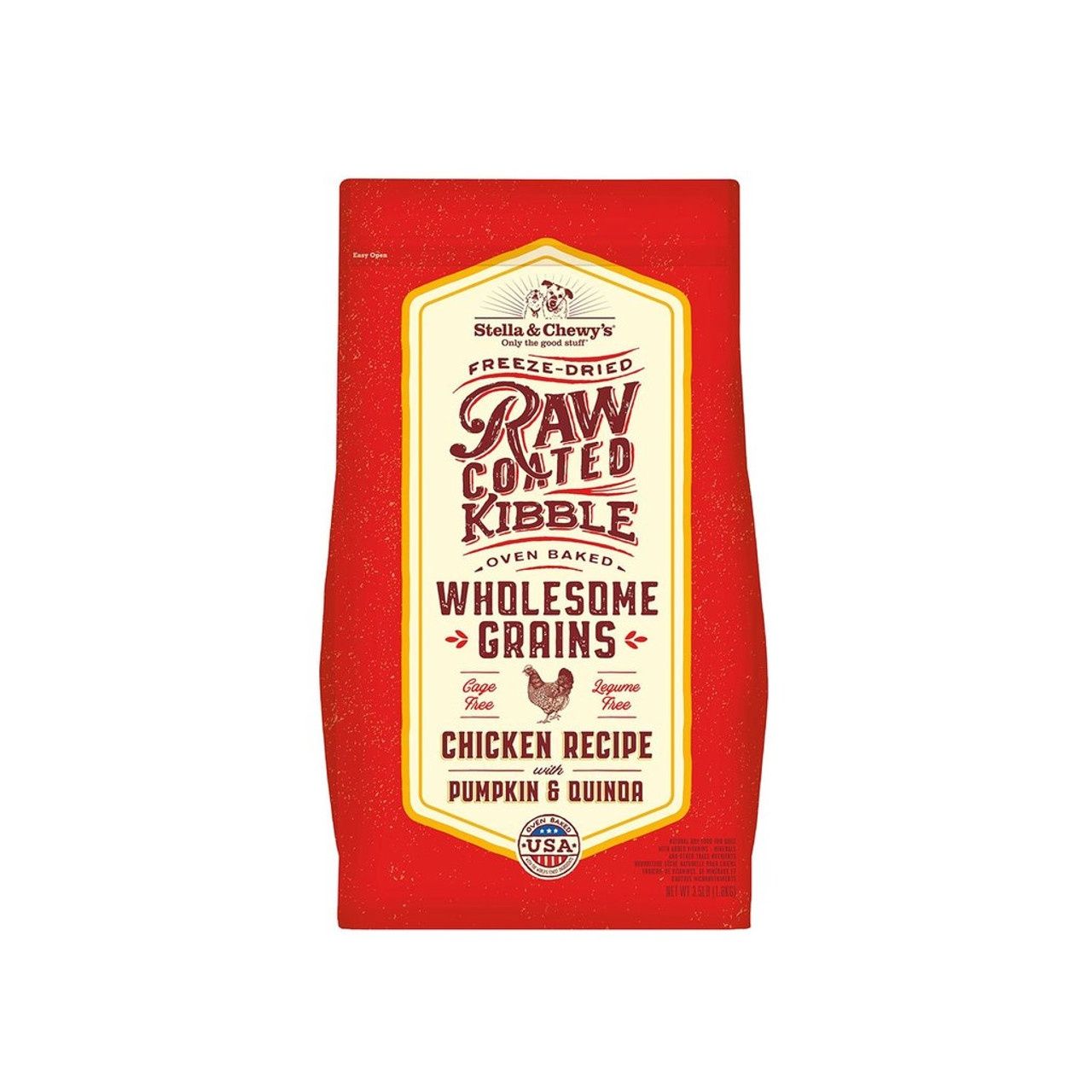 Stella &amp; Chewy's Dog Wholesome Grain Raw Coated Chicken, Size: 3.5lb