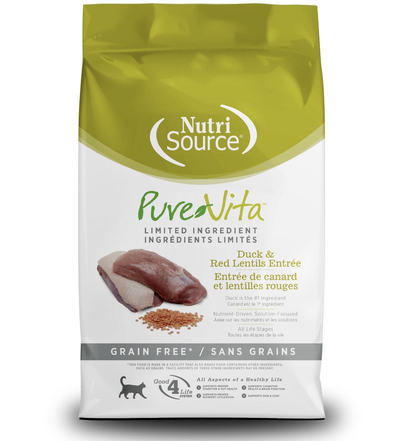 PureVita Cat Grain Free Duck &amp; Red Lentils Entrée, Size: 4lb