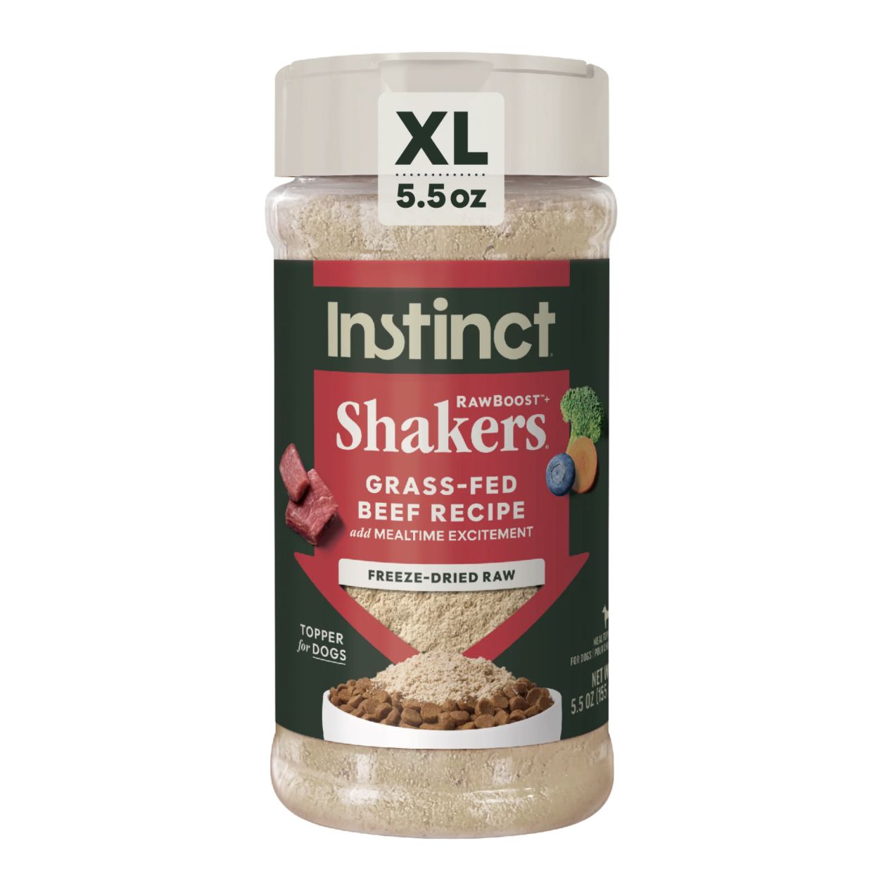Instinct Dog RawBoost+ Shakers Grass-Fed Beef 5.5oz