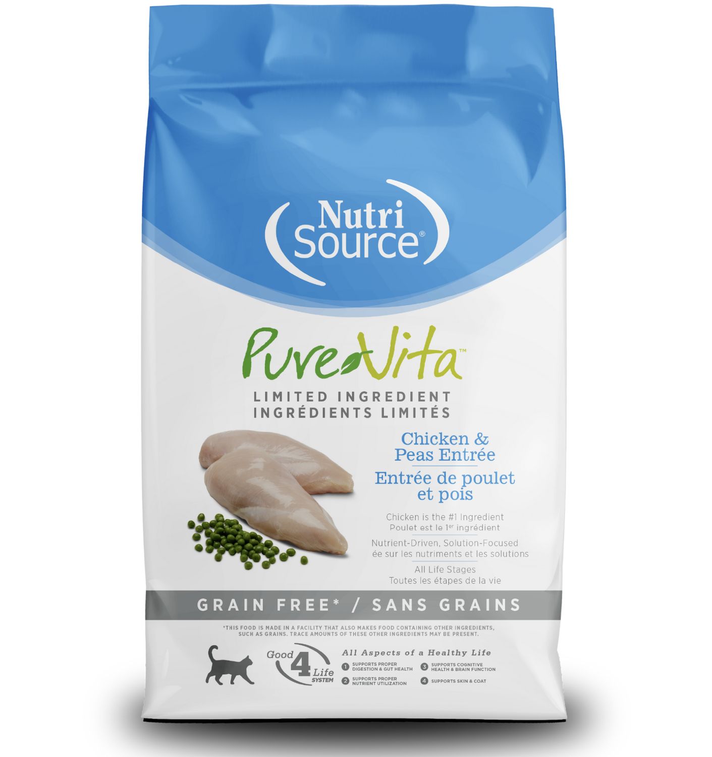 PureVita Cat Grain Free Chicken &amp; Peas Entrée, Size: 4lb