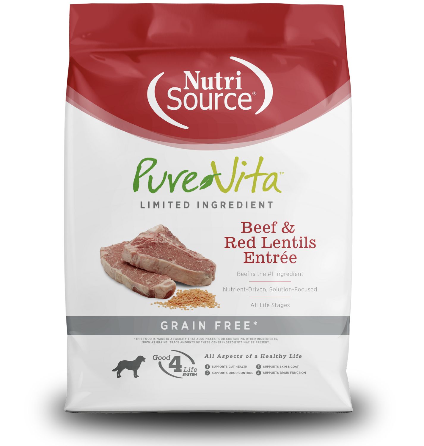 PureVita Dog Grain Free Beef &amp; Red Lentils Entrée 4lb