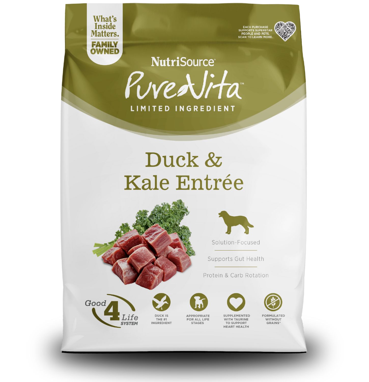 PureVita Dog Duck &amp; Kale Entrée, Size: 4lb
