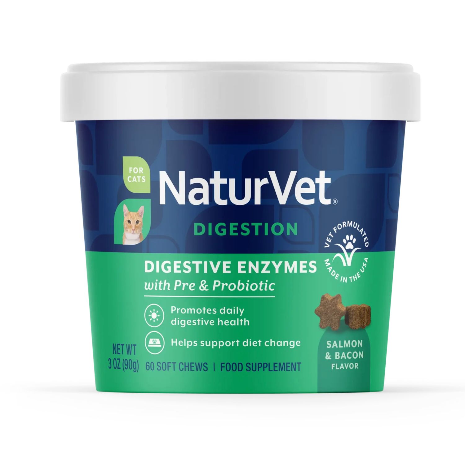 NaturVet Cat Digestive Enzymes Soft Chews 60ct