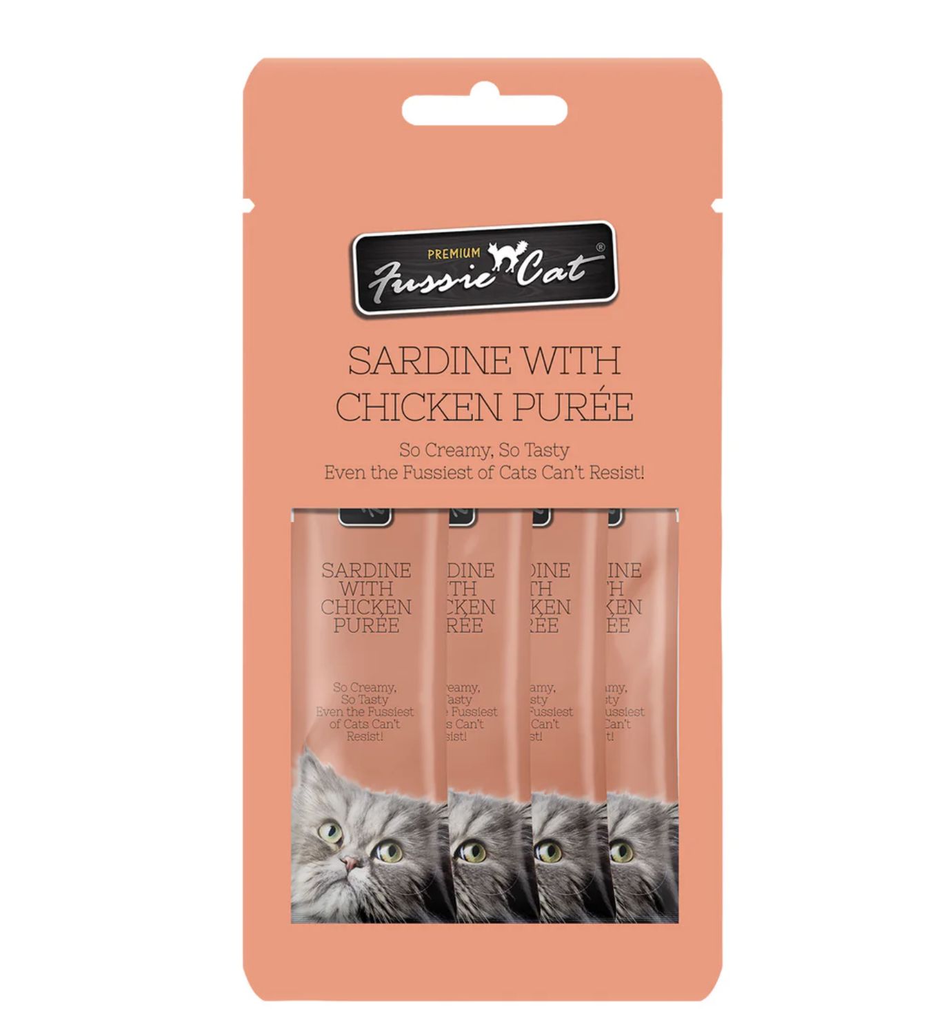 Fussie Cat Puree Sardine &amp; Chicken, Size: 2oz 4pk