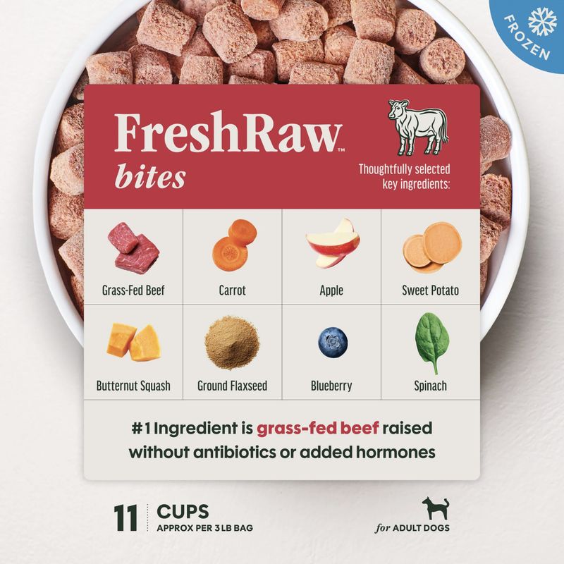 Instinct Dog Frozen FreshRaw Bites Grass-Fed Beef 3lb