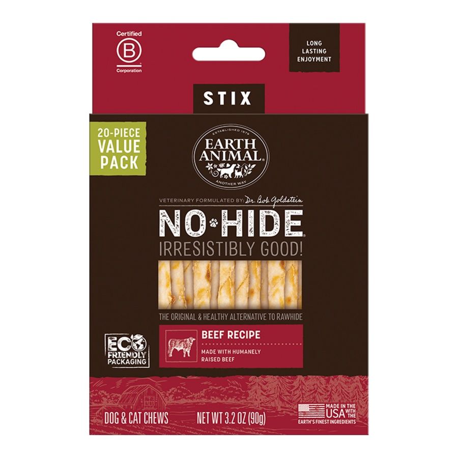 Earth Animal Dog No-Hide Value Pack Beef, Size: Stix 20pk