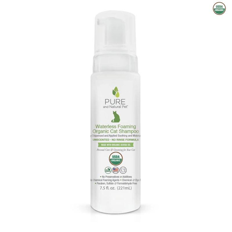 Pure &amp; Natural Cat Waterless Foaming Shampoo Unscented 7.5oz