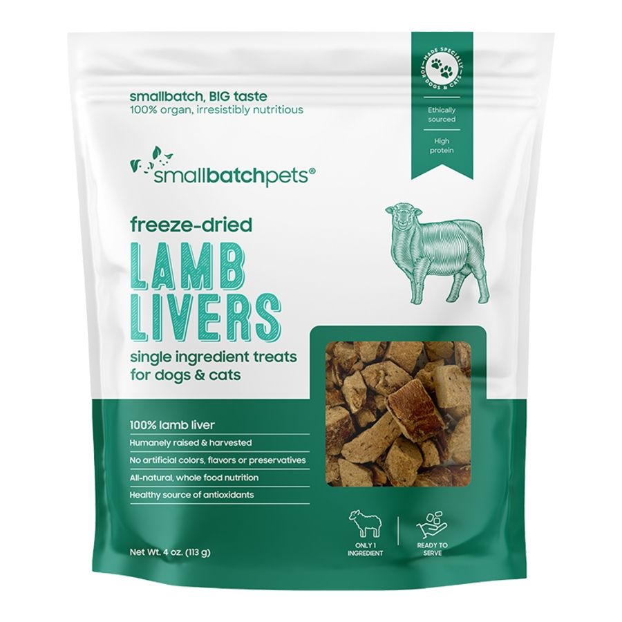 Small Batch Dog &amp; Cat Freeze-Dried Treats Lamb Liver 4oz