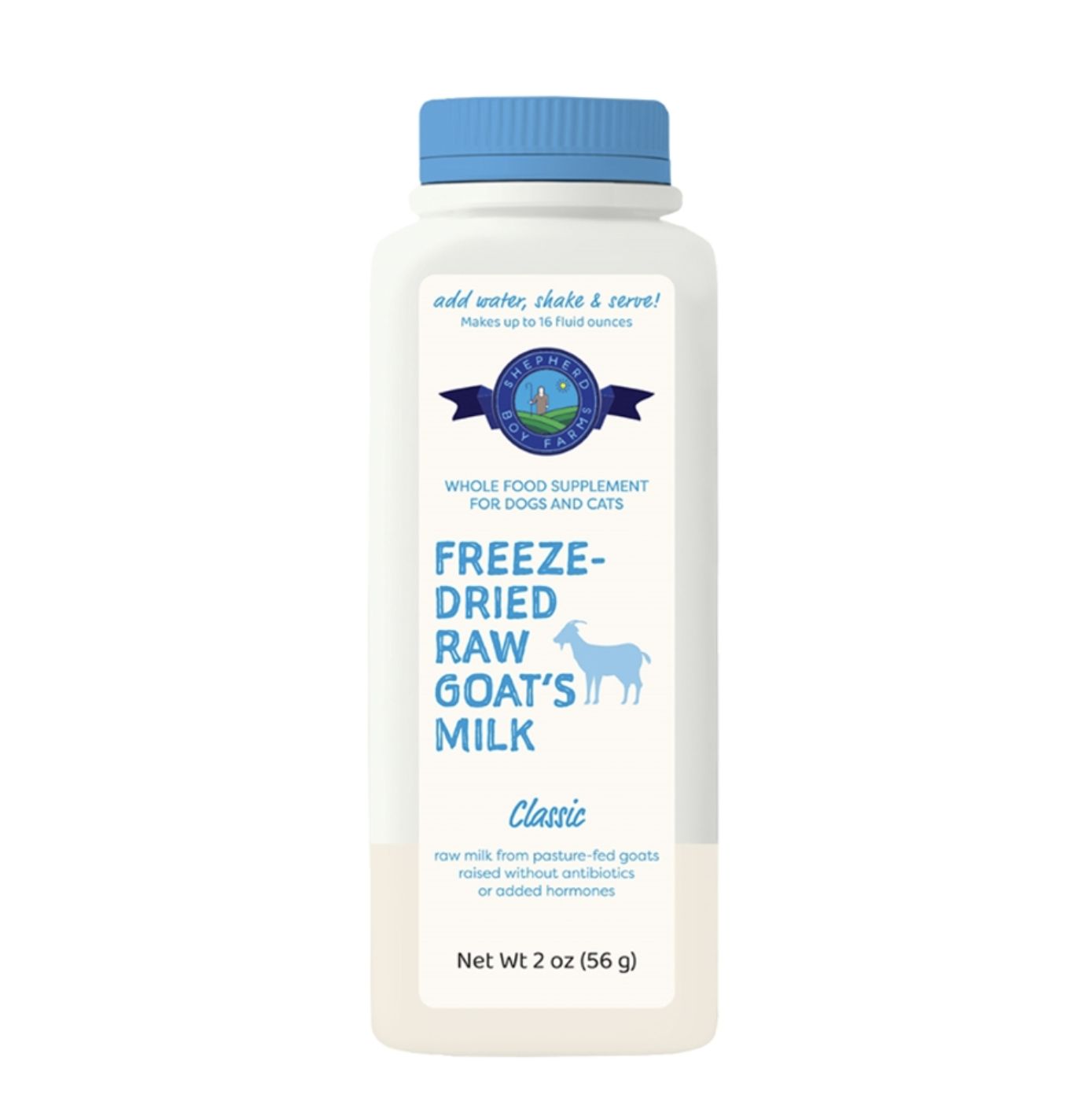 Shepherd Boy Farms Dog &amp; Cat Freeze-Dried Raw Goat Milk Classic, Size: 16oz