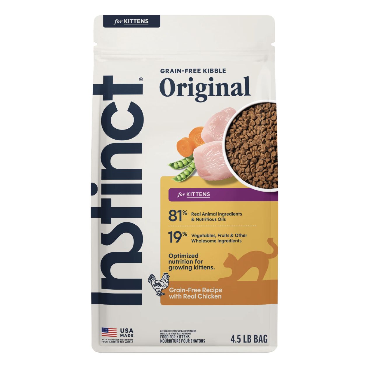 Instinct Cat Original Kibble for Kittens Chicken 4.5Ib