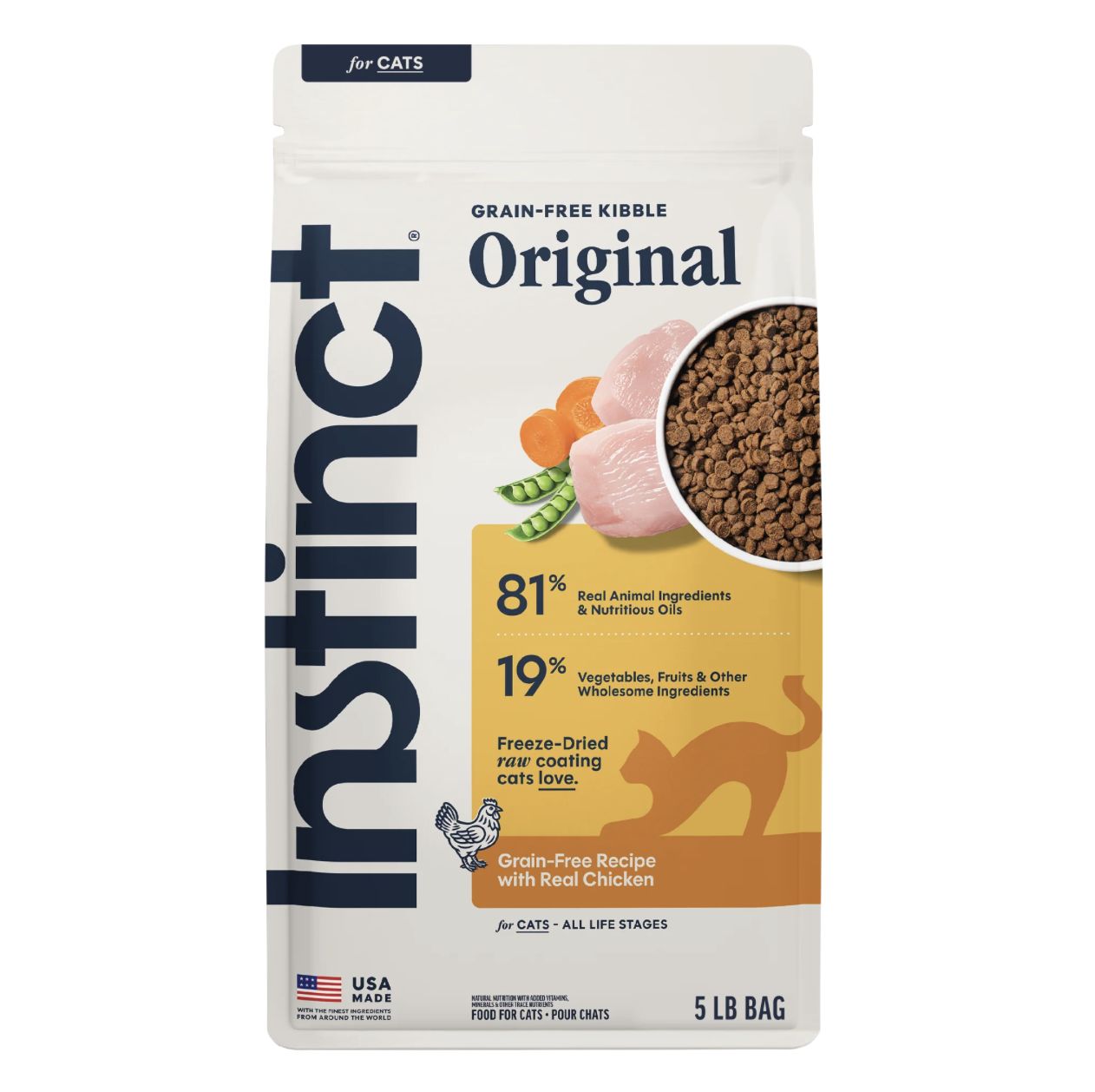 Instinct Cat Original Kibble Real Chicken 5Ib