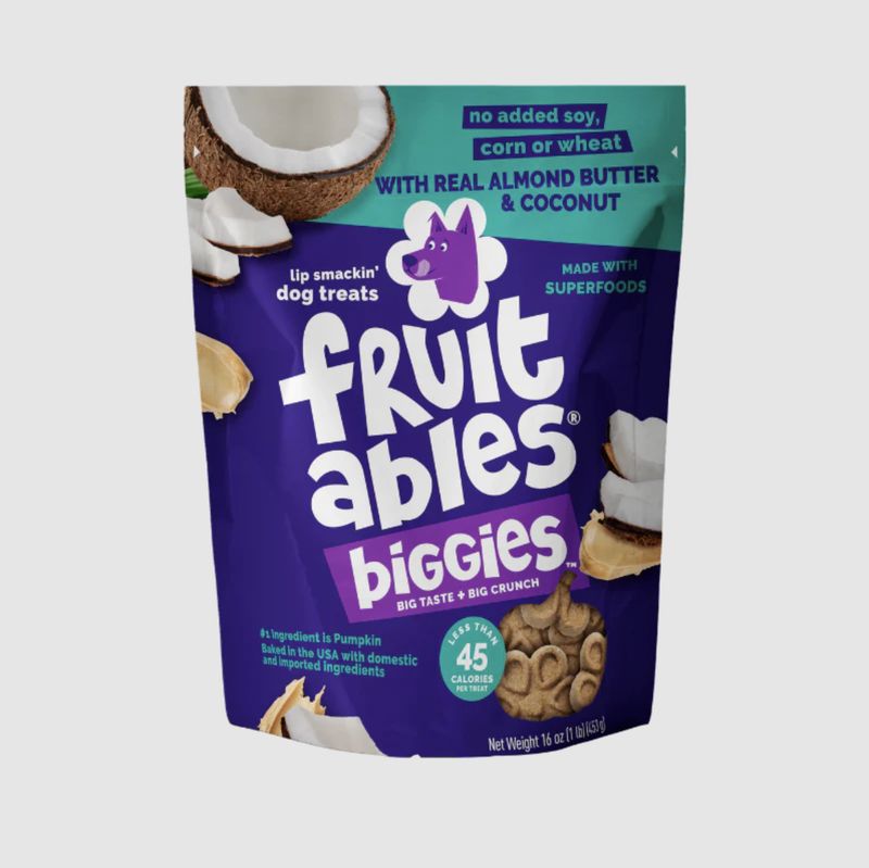 Fruitables Dog Biggies Almound Butter &amp; Coconut 16oz