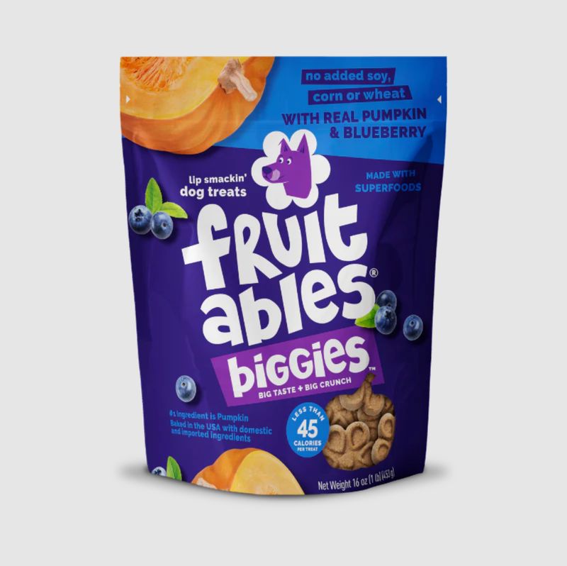 Fruitables Dog Biggies Pumpkin &amp; Blueberry 16oz