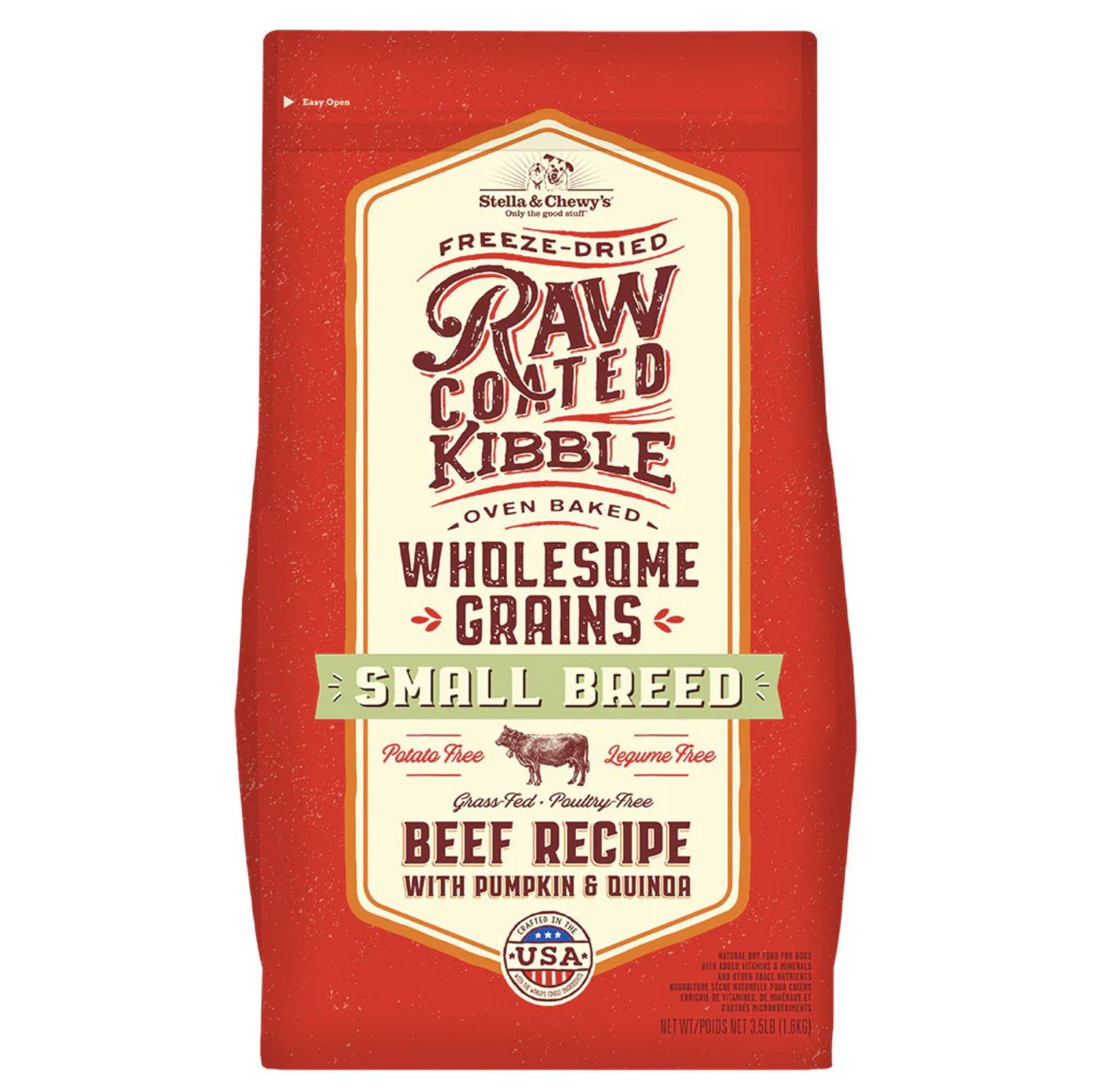 Stella &amp; Chewy's Dog Raw Coated Wholesome Grains Small Breed Beef 3.5lb