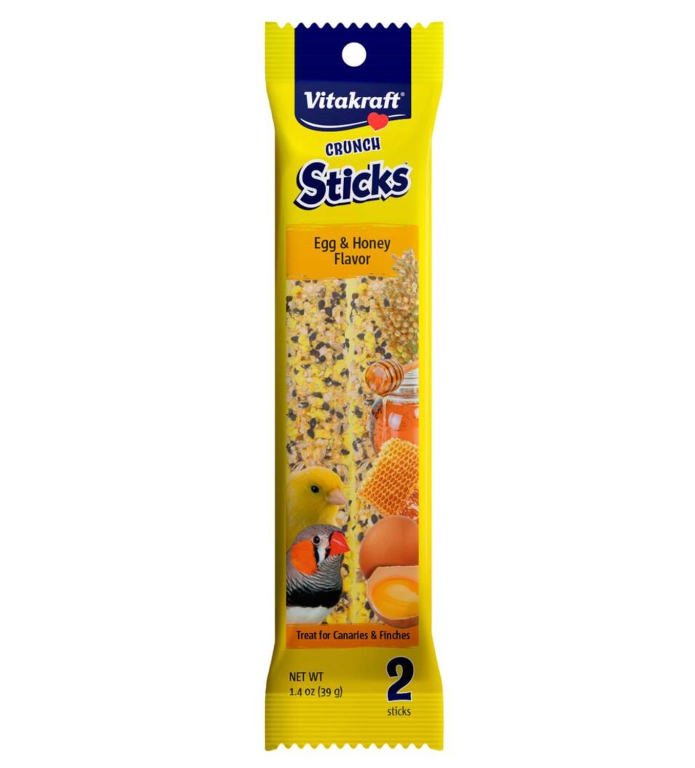 Vitakraft Crunch Sticks Canary Treats Egg &amp; Honey 2pk 1.4oz
