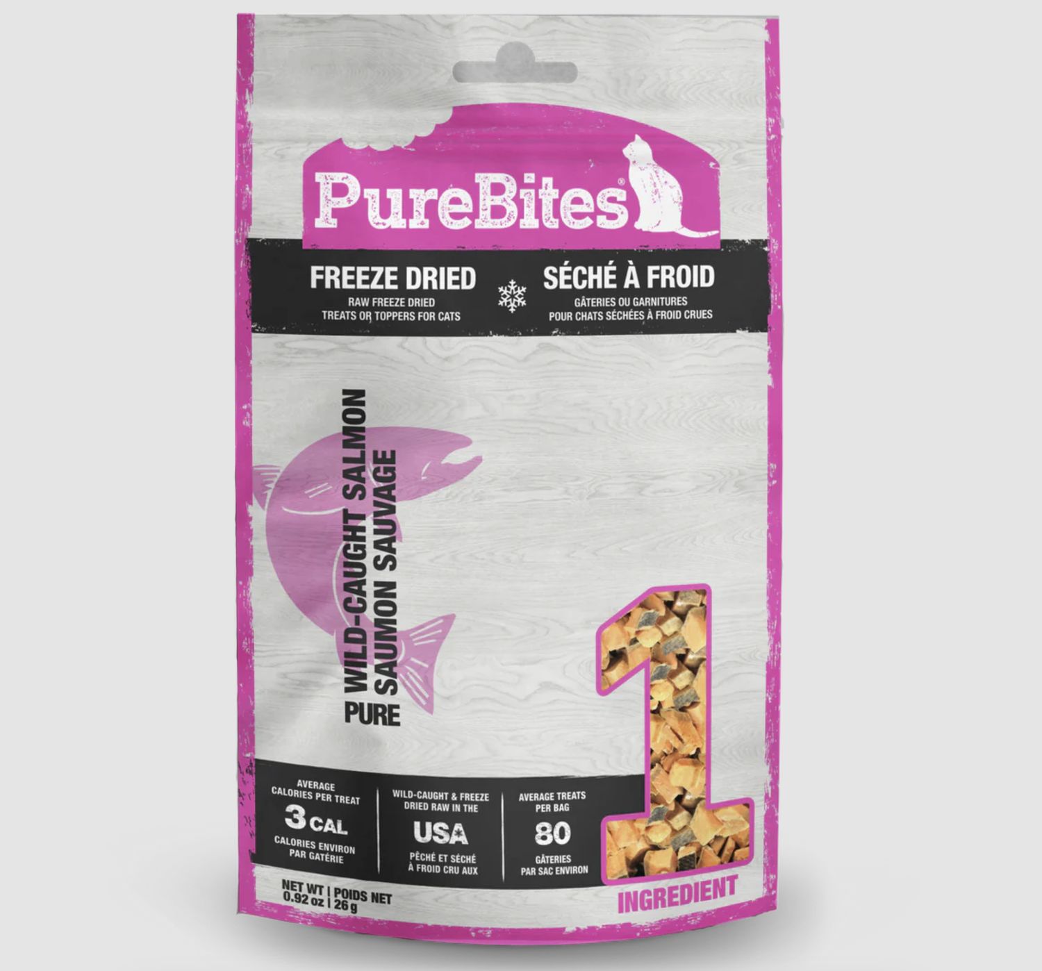 PureBites Cat Freeze Dried Salmon, Size: 0.92oz